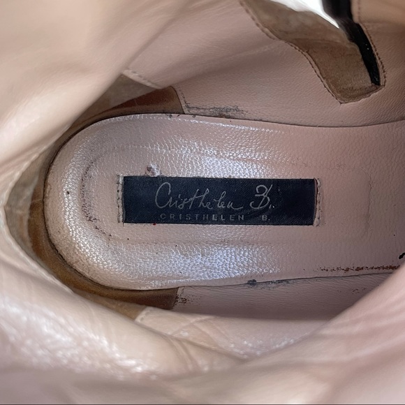 Cristhelen B.⭐️RARE⭐️Musette,Romania,Taupe Leather Lace-Up Buckle Boots Sz 6.5 - Picture 7 of 10